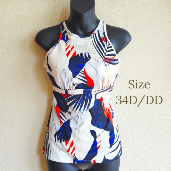 Athleta Other - Athleta Swim Tahitian Bra Tankini Top Underwire Medium Support Womens, sz 34D/DD